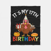 It’s My 17th Birthday Turkey With Cake Present Pum Fleece Deken (Voorkant)