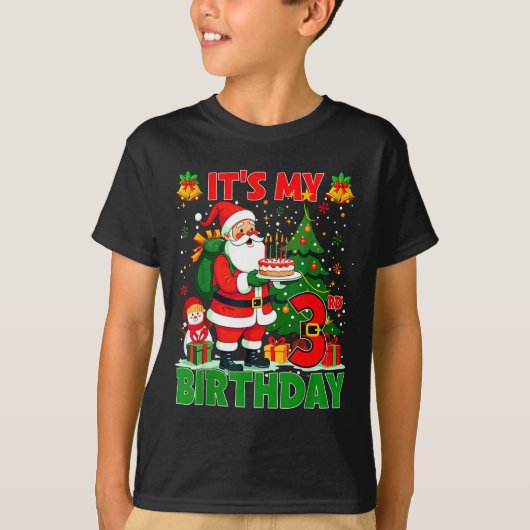 It’s My 3rd Birthday Santa Christmas Outfit 3 Year T-shirt (Voorkant)