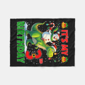 It’s My 3rd Birthday Xmas Snowman Riding Dinosaur Fleece Deken (Voorkant (Horizontaal))