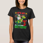 It’s My 3rd Birthday Xmas Snowman Riding Dinosaur  T-shirt (Voorkant)