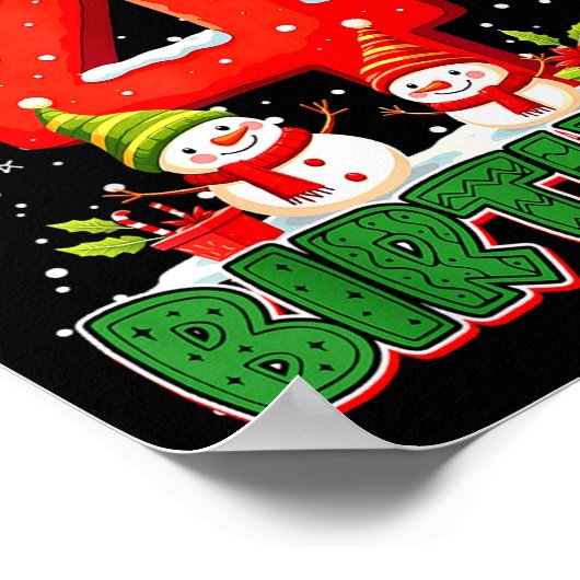 It’s My 4th Birthday Christmas Snowman 4 Year Old  Poster (Hoek)