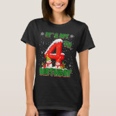 It’s My 4th Birthday Christmas Snowman 4 Year Old  T-shirt (Voorkant)
