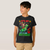 It’s My 6th Birthday Xmas Reindeer Riding Dinosaur T-shirt (Voorkant volledig)
