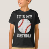 It’s My Birthday Baseball Design T-shirt (Voorkant)