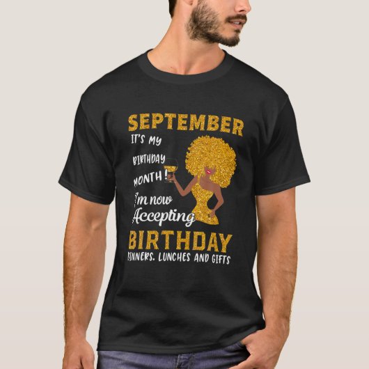 It’S My Birthday Black Women September Virgo Libra T-shirt (Voorkant)
