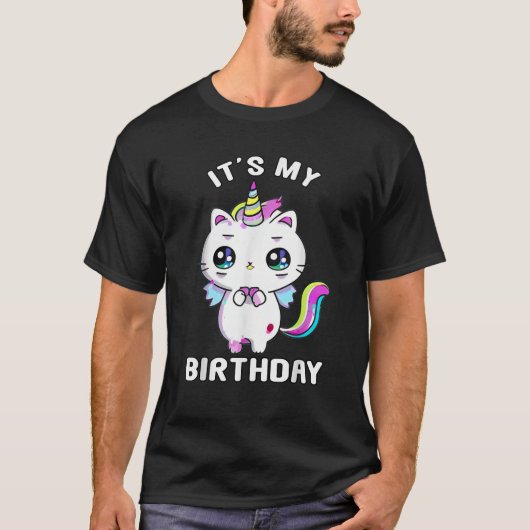 It s My Birthday Caticorn Meowgical Cat Kittycorn  T-shirt (Voorkant)