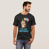 It s My Birthday Kawaii Cat T-shirt (Voorkant volledig)