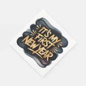 It’s My First New Year in Black and Gold Servet (Hoek)