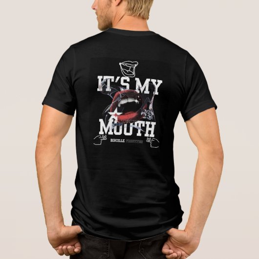 It’s My Mouth Tee – Bold Lip Art & Attitude  Tri-Blend Shirt (Achterkant)