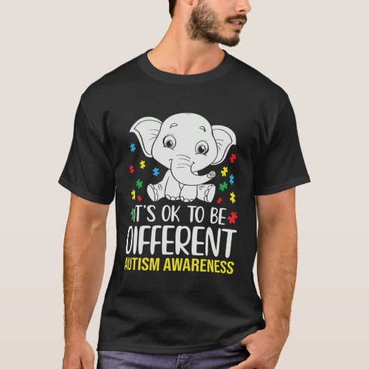 It s Ok to Be Different Autism Awareness Puzzle El T-shirt (Voorkant)