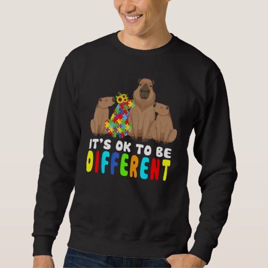 It s Ok To Be Different Capybara Autism Awareness Trui (Voorkant)