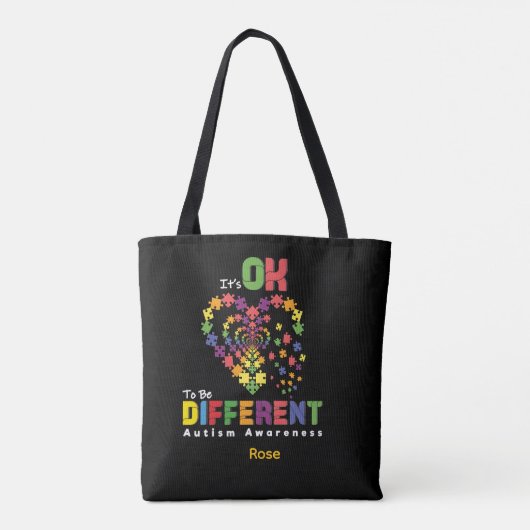 It’s OK to Be Different — Celebrating Neurodiversi Tote Bag (Achterkant)