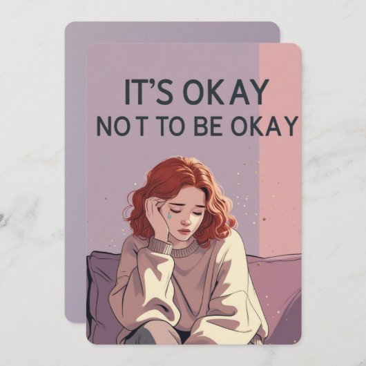 It’s Okay Not to Be Okay – Emotional Support Card  Kaart (Voorkant / Achterkant)