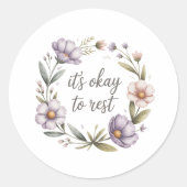 It’s Okay to Rest Sticker | Mental Health  (Voorkant)
