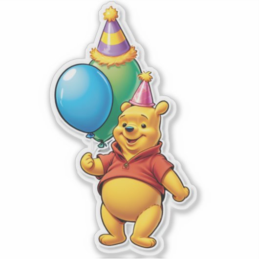 It’s Pooh’s Party Time! Sticker (Voorkant)
