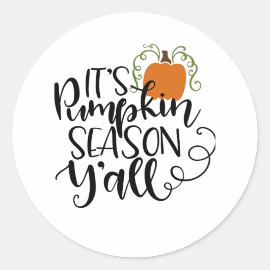 It’s Pumpkin Season Y’all Ronde Sticker (Voorkant)