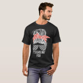 It s Race Day Y all Messy Bun Checkered Flag Racin T-shirt (Voorkant volledig)