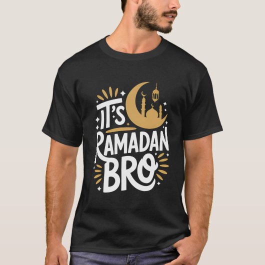 It’s Ramadan Bro Gold Crescent Mosque T-shirt (Voorkant)