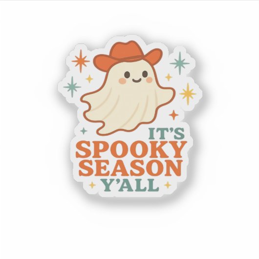 It’s Spooky Season Y’all Cowboy Boo Sticker (Voorkant)