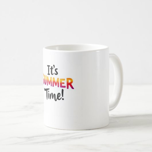It’s Summer Time Rainbow Typography Mug Koffiemok (Voorkant rechts)