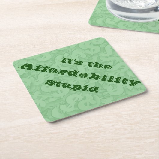 It’s the Affordability Stupid Kartonnen Onderzetters (Schuin)