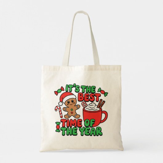 It’s the Best Time of the Year Cute Gingerbread  Tote Bag (Achterkant)