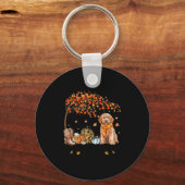 It’s The Most Wonderful Time Goldendoodle Pumpkins Sleutelhanger (Voorkant)