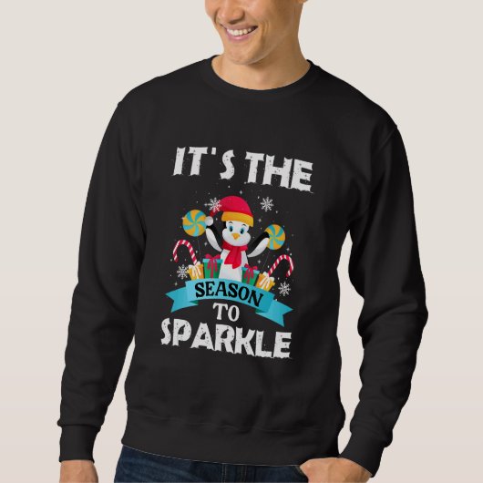 It´s The Season To Sparkle  Quote Christmas Pingui Trui (Voorkant)