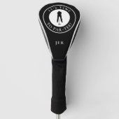 It’s Time to Par-Tee Black & White Monogram Golfheadcover (Voorkant)