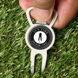 It’s Time to Par-Tee for Him Black Bottle Opener & Divot Tool