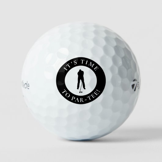 It’s Time to Par-Tee  Funny Monogram For Him Golfballen (Voorkant)