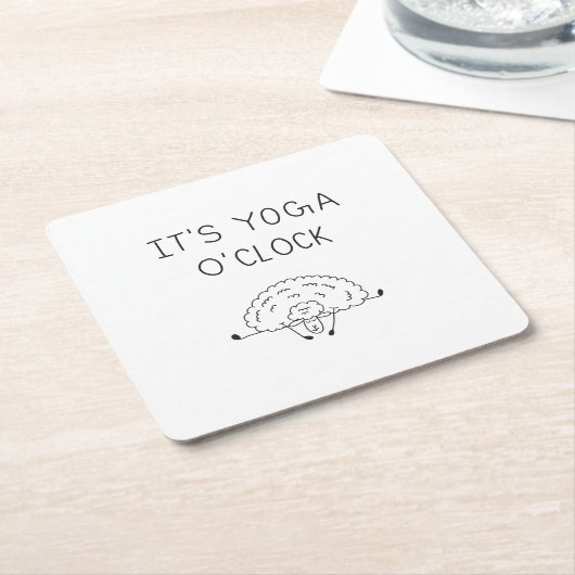 It’s Yoga O’Clock Sheep Kartonnen Onderzetters (Schuin)