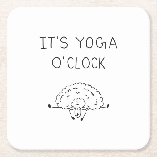 It’s Yoga O’Clock Sheep Kartonnen Onderzetters (Voorkant)