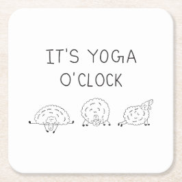 It’s Yoga O’Clock Sheep Kartonnen Onderzetters