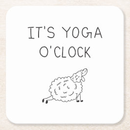 It’s Yoga O’Clock Sheep Kartonnen Onderzetters