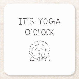 It’s Yoga O’Clock Sheep Kartonnen Onderzetters