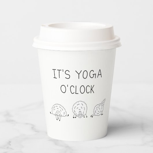 It’s Yoga O’Clock Sheep Papieren Bekers (Achterkant)