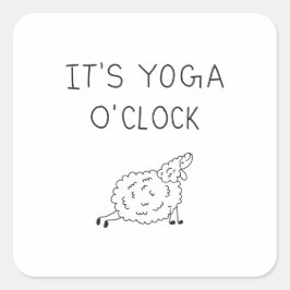 It’s Yoga O’Clock Sheep Vierkante Sticker