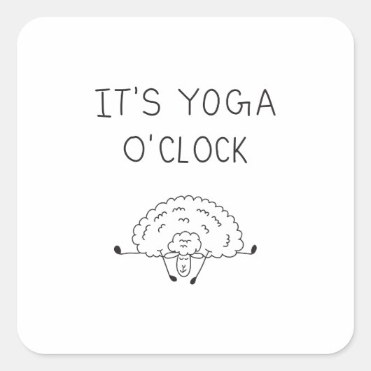 It’s Yoga O’Clock Sheep Vierkante Sticker (Voorkant)