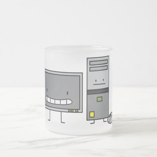 IT-schermmuis met computertower voor computerfamil Matglas Koffiemok (Center)