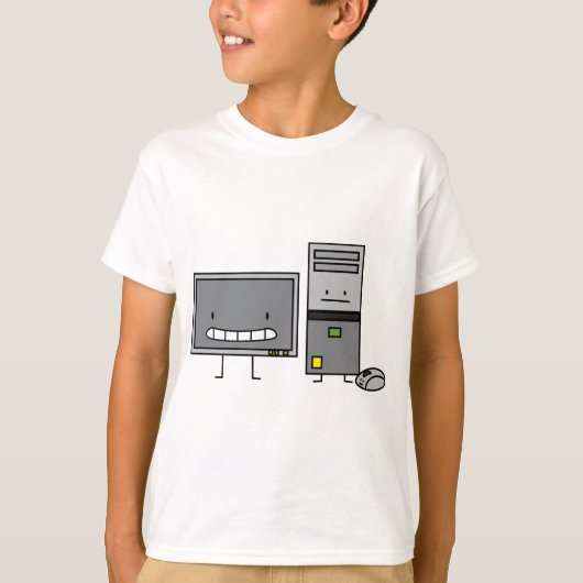 IT-schermmuis met computertower voor computerfamil T-shirt (Voorkant)