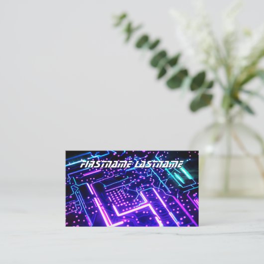 IT-Security expert printplaat mainboard cpu Visitekaartje (Staand voorkant)