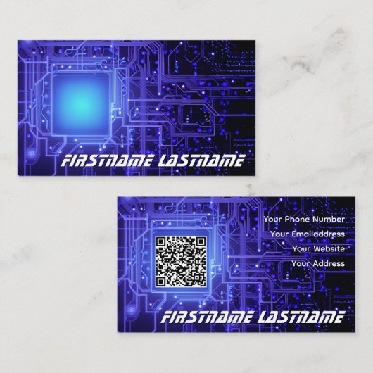 IT-Security expert printplaat mainboard cpu Visitekaartje (Voorkant / Achterkant)