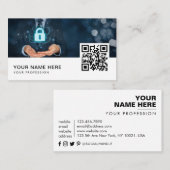 IT-Security internetbeveiliging cybersecuri QR-cod Visitekaartje (Voorkant / Achterkant)