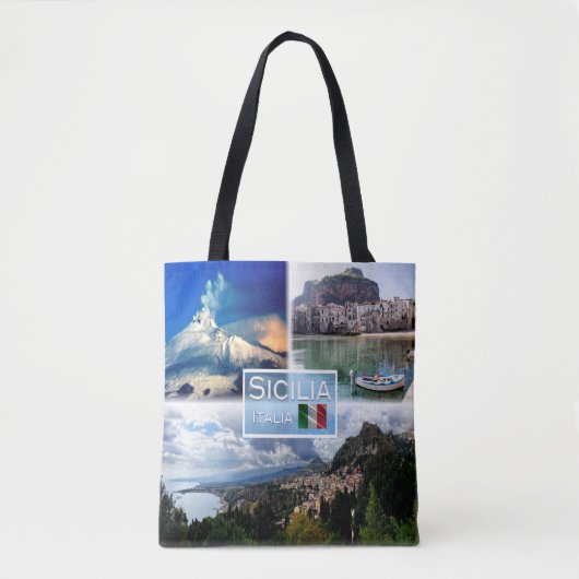 IT Sicilia - Etna - Cefalu - Taormina - Tote Bag (Voorkant)