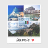 IT Sicilië - Etna Volcano - Cefalu' - Taormina - Sticker (Vel)