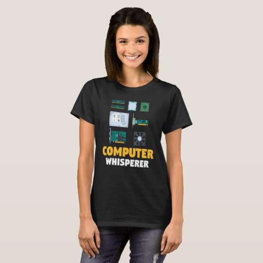 IT Support Computer Programmer Computer Whispere T-shirt (Voorkant volledig)
