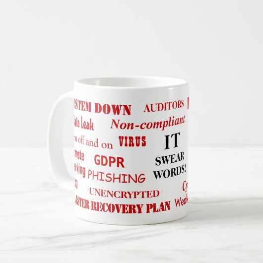 IT Swear Words Funny Information Technology Mok (Voorkant links)