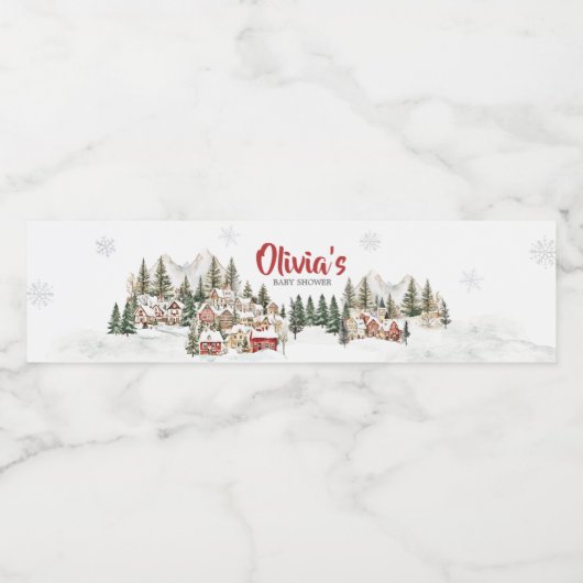 It Take a Village Baby Shower Waterfles Etiket (Enkel label)