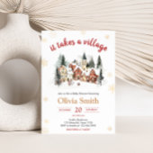 It Take a Village Winter Baby Shower Kaart